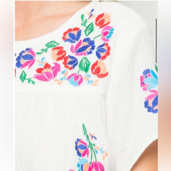 See and Be Seen On the Border embroidered cotton top Sz L - Picture 8 of 8